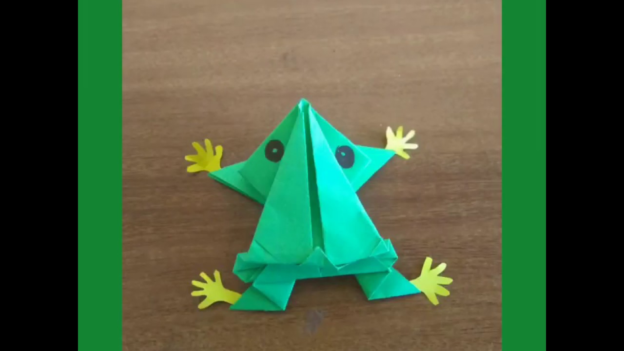 Origami paper crafts // How to make a hopping frog with paper YouTube