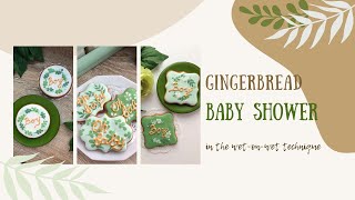 Baby Shower gingerbread in green. The 'wet on wet' technique. / Пряники на Бебі Шавер. by Lili Cookie 2,866 views 1 year ago 2 minutes, 31 seconds