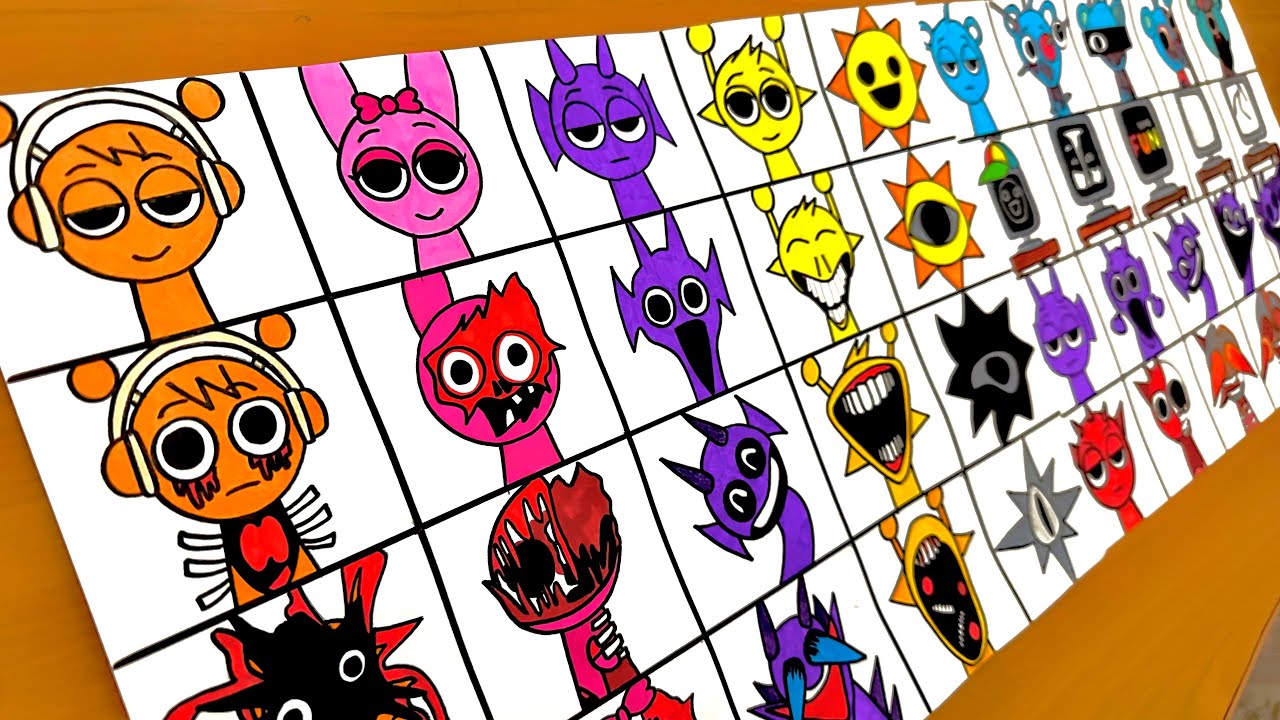 Drawing ALL INCREDIBOX SPRUNKI Phase 1 VS Phase 2 VS Phase 3 VS Phase 4 ...