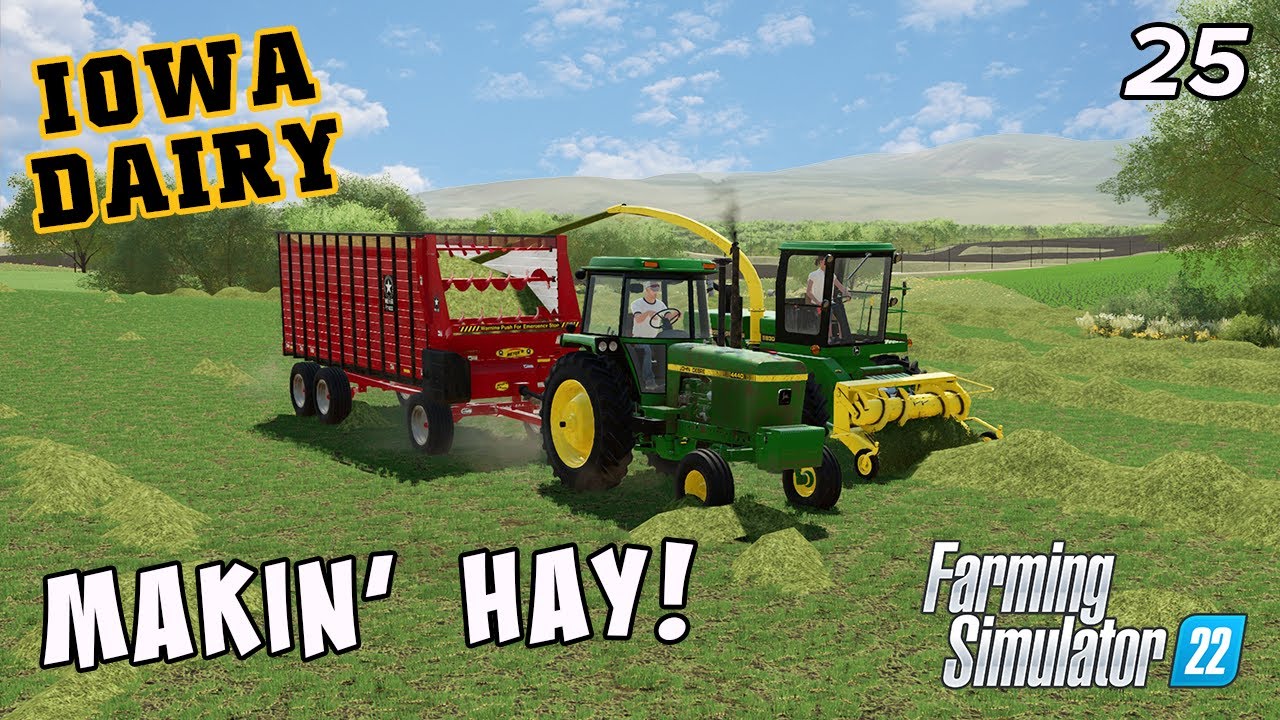 Raking & Chopping hay to feed the cows! - IOWA DAIRY - UMRV EP25 - FS22 ...