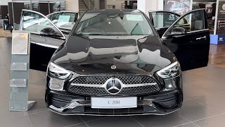 New 2025! MERCEDES-BENZ C200 AMG Line in Obsidian Black & Leather Black Black Mercedes Benz C Class
