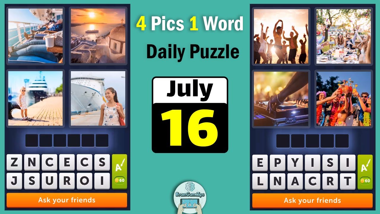 4 Pics 1 Word July 16 2022 Daily Puzzle Answer YouTube