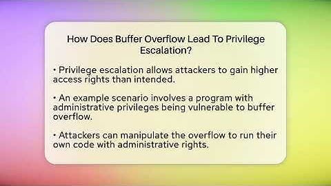 How Does Buffer Overflow Lead To Privilege Escalation? - Tactical Warfare Experts
