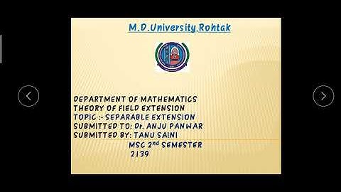 Leacture on separable extension