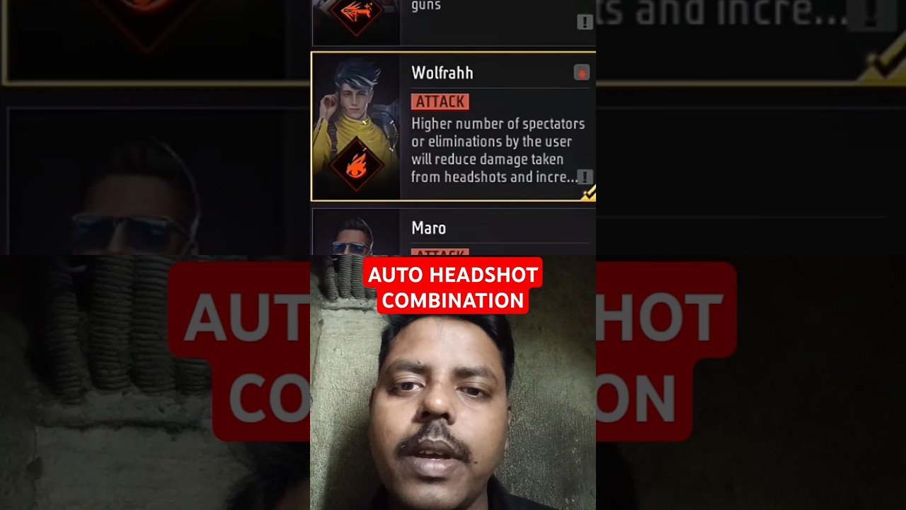 AUTO HEADSHOT COMBINATION ☠️😈 | BEST CHARACTER SKILL COMBINATION 2025 