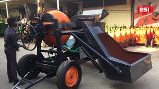 CONCRETE MIXER MACHINE/ WITH HYDRAULIC HOPPER.