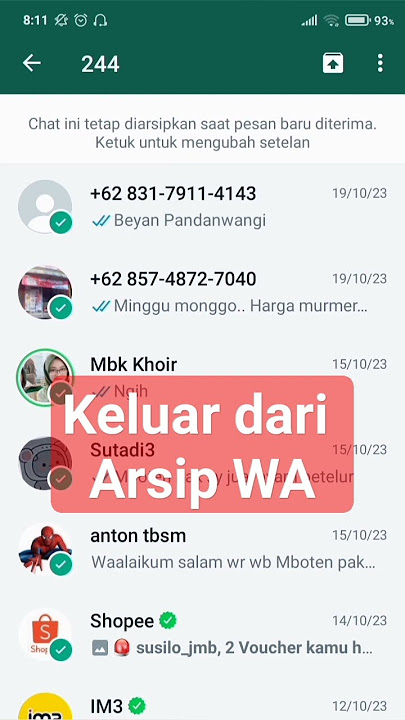 Cara Keluar dari Archive WA #keluar arsip WA #arsip WA #Archive WA