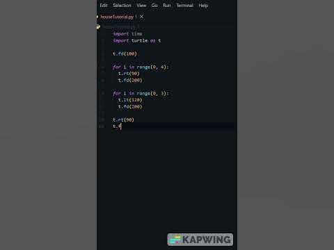 Learn How to Draw a House using Turtle Module in Python #shorts #python ...