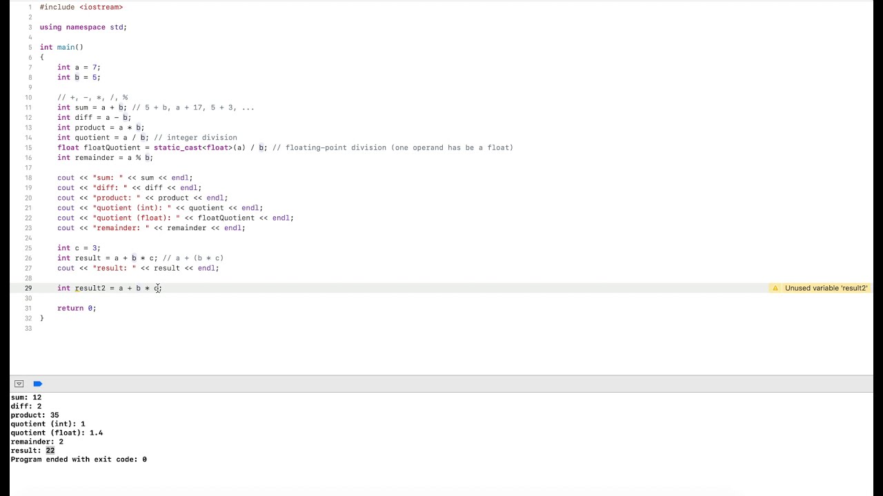 C++ Tutorial: Arithmetic Operators - YouTube