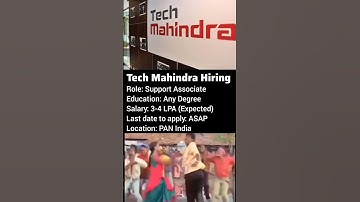 Tech Mahindra Hiring Freshers