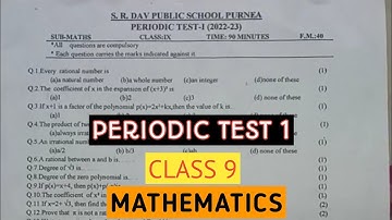 Dav class 9 question paper of math & social science of periodic test | Dav public school | 2023 |