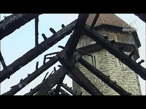 Kapellbrücke Luzern nach dem Brand 1993
