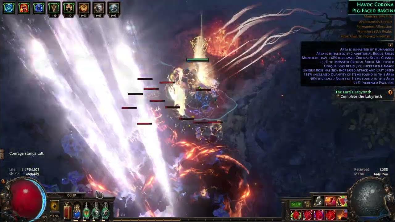 Path Of Exile Shield Charge Ignite Showcase YouTube