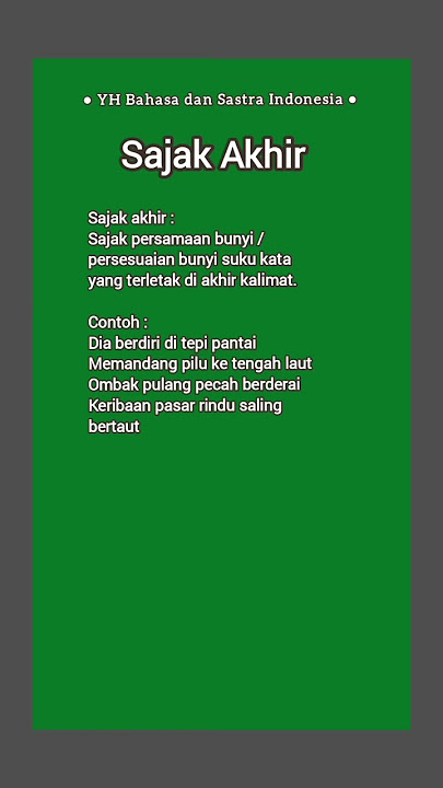 YH Bahasa dan Sastra Indonesia || Sajak Akhir