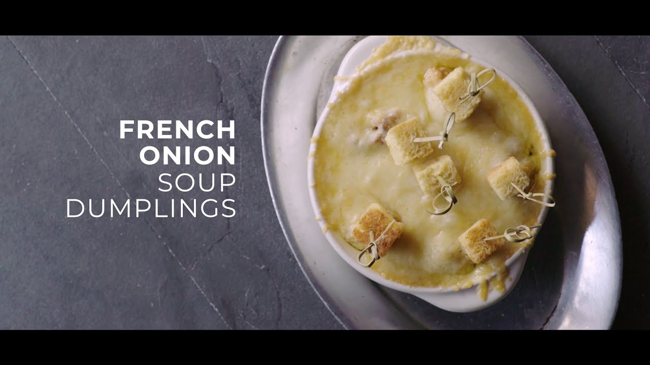 Twisted Olive-French Onion Soup Dumplings