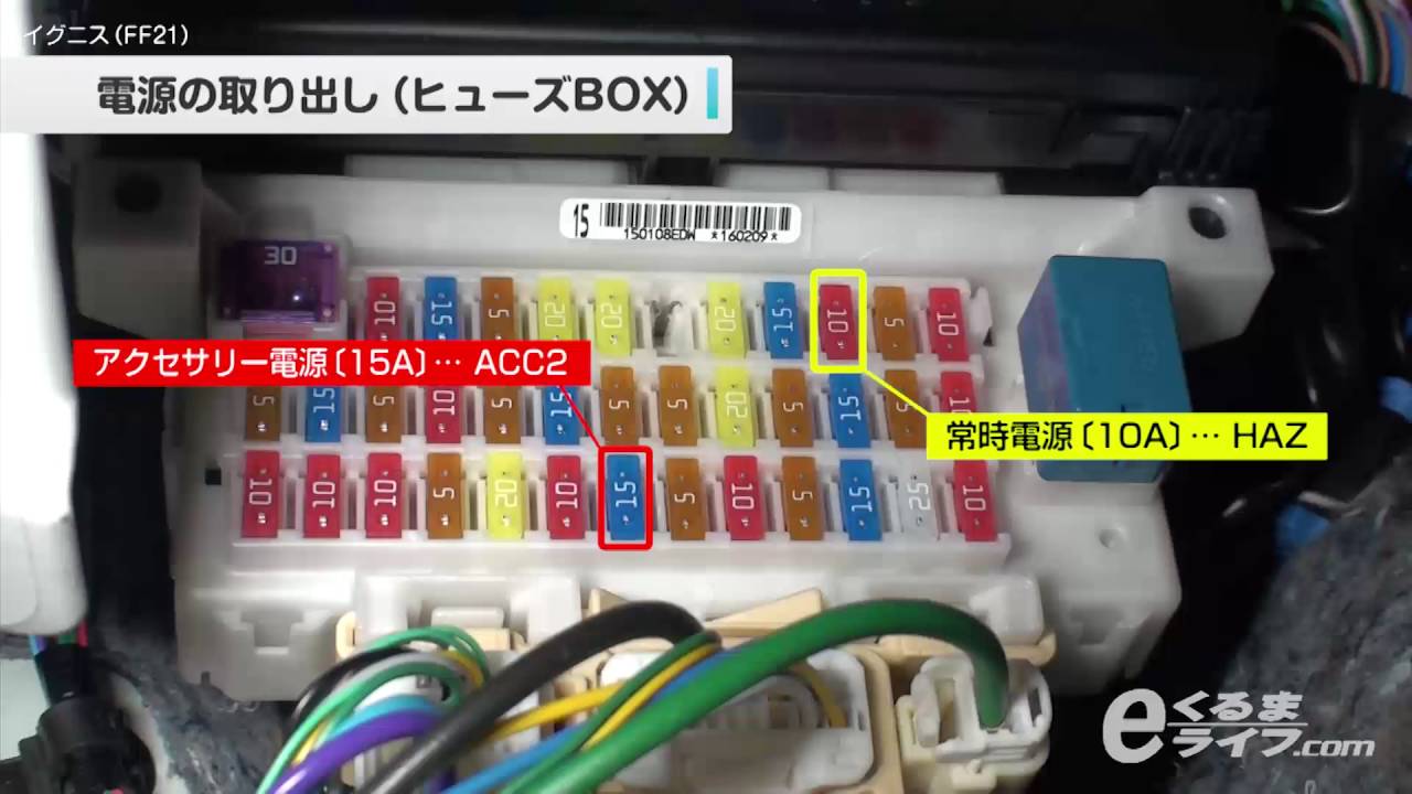 03 電源の取り出し ヒューズbox イグニス Ff21 Youtube