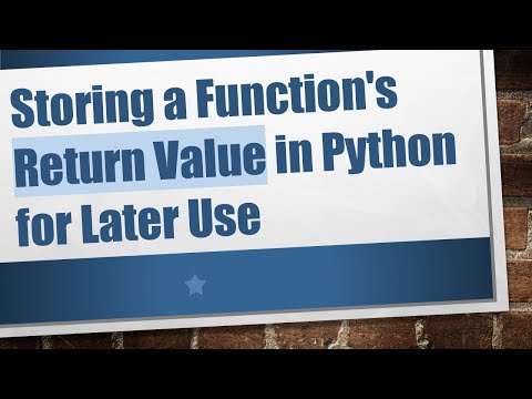 Storing a Function's Return Value in Python for Later Use