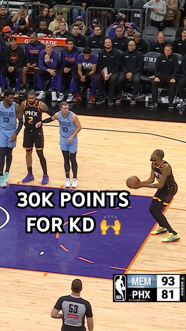 Kevin Durant becomes the 8th player in NBA history to reach 30,000 career points