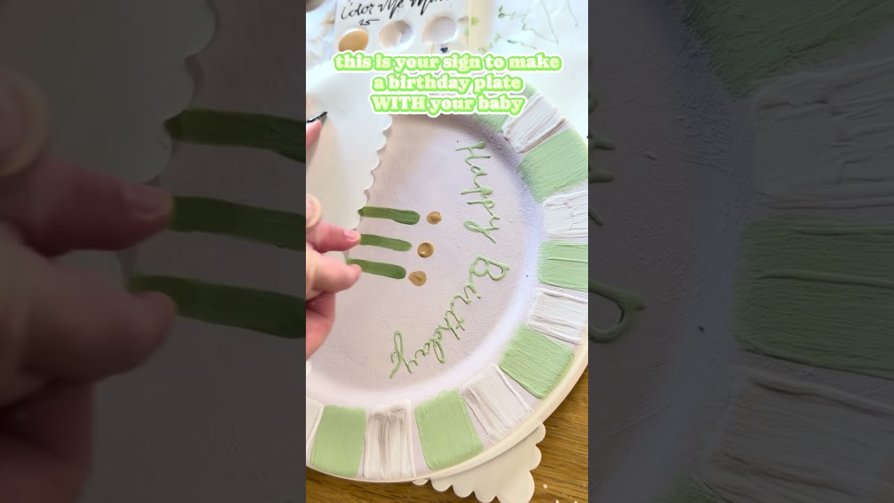 Making a birthday plate to use every year on her bday!🎂 #firsttimeparents #birthdayplate #baby #diy