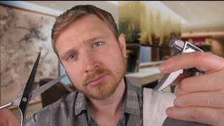 ASMR - Executive Haircut Roleplay (Razor, Spraying, Scissor, Lighter Sounds)