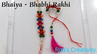 DIY | How to make beautiful and matching Bhaiya-Bhabhi Rakhi at home | Rita's Creativity |