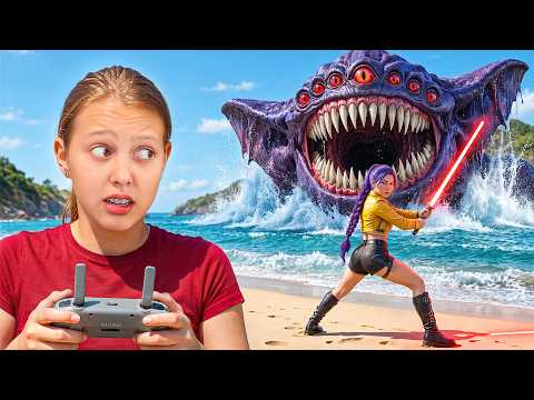 HUNTR/X vs GIANT SEA MONSTERS! 😱 Our Drone Filmed Everything!