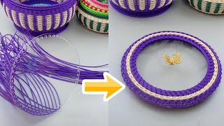 Trending DIY PE Rattan Weave Basket with Acrylic Base and Holes #diy #handmade #craft