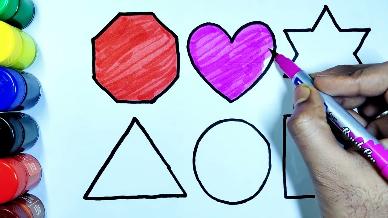 Learn Shapes, Colors for Kids & Toddlers 2d shapes colors for toddlers octagon heart Star