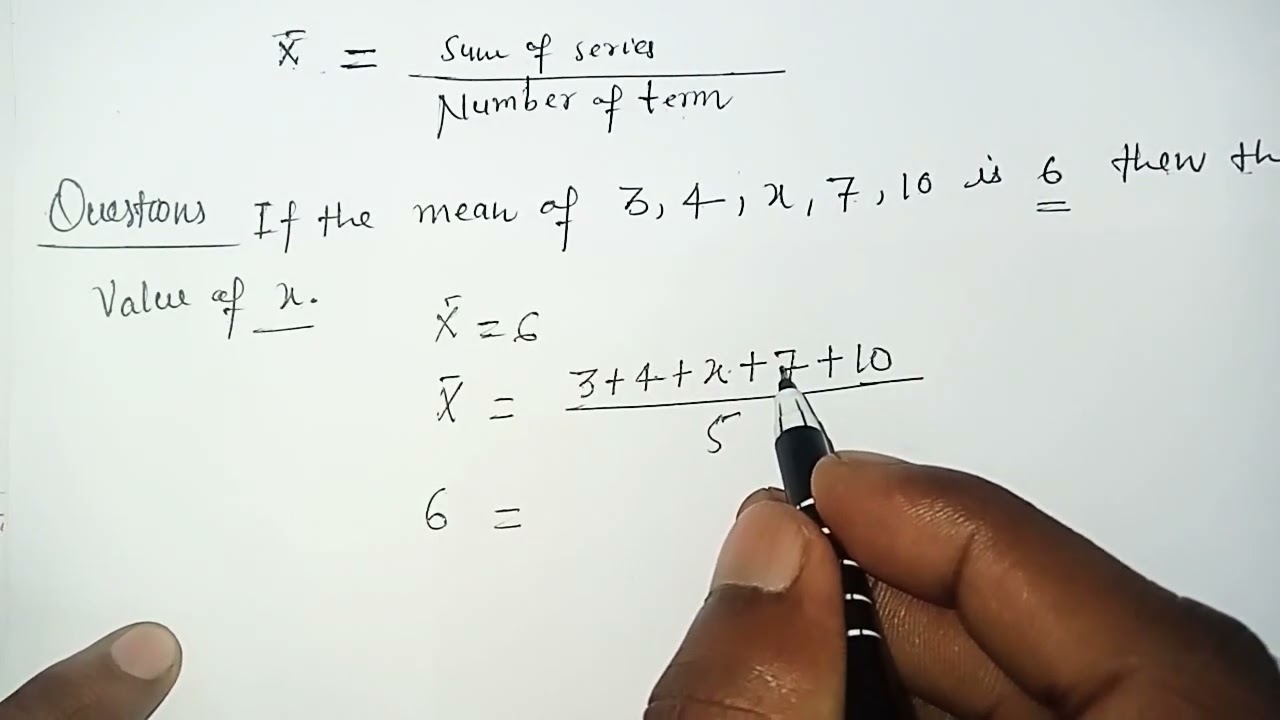 If the mean of 3, 4, x, 7,10 is 6, then the value of x is | measure of central tendency | Class 12th