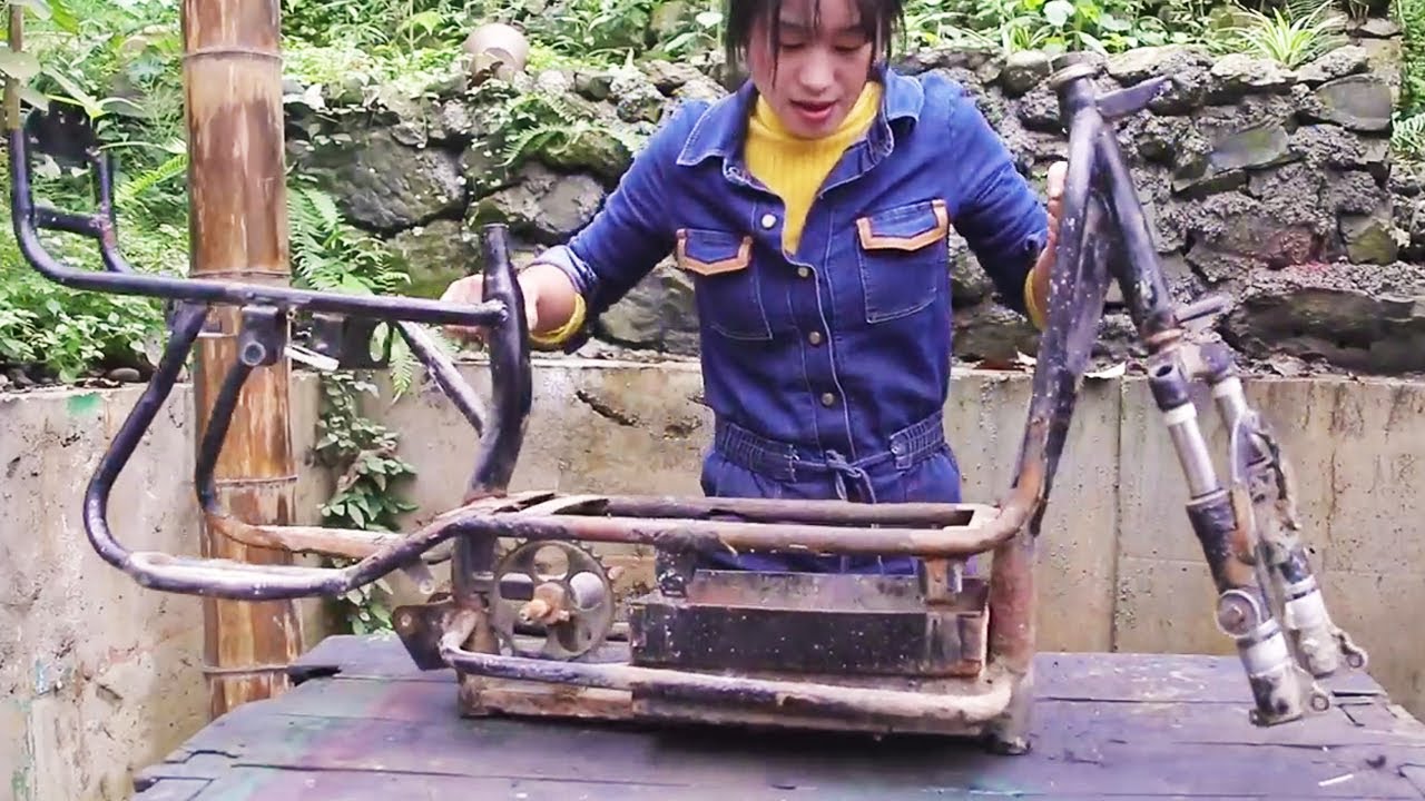 修复报废的电动车，骨架都锈断了Repairing the scrapped electric car, the skeleton is rusted and broken | 林果儿