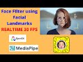 SNAPCHAT FILTER USING FACE LANDMARKS  REALTIME 30 FPS 🔥🔥🔥