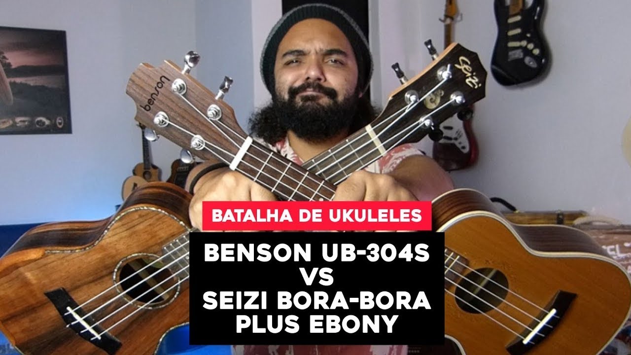 Ukulele Benson UB 304S vs Ukulele Seizi Bora-Bora Plus Ebony | Ukulele Concert Intermediário