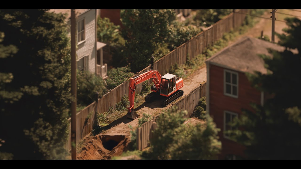Construction Sounds | 1 Hour of Excavator in the Backyard Alley