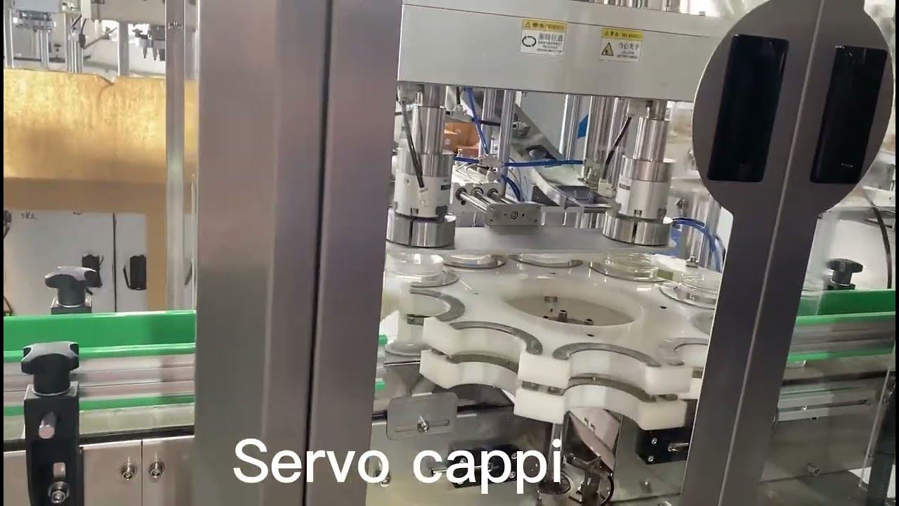 Servo Capping Machine with Double Head, Rotary Servo Capper Machine, Dual Head Bottle Capper