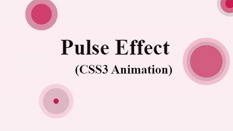 Pulse Effect | CSS3 Animation (Hindi)