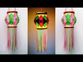 Diy paper lantern lamp  lantern making with paper craft  lantern making ideas