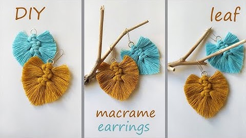 DIY macrame earrings: step by step spring summer earrings tutorial, easy pattern for beginners, boho