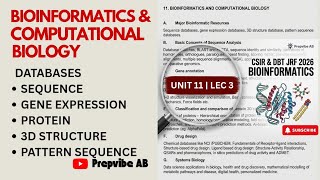 Unit: Bioinformatics | LEC 3 | SEQUENCE, PROTEIN, PATTERN SEQ & 3D STRUCTURE DB| DATABASE SEARCHES |