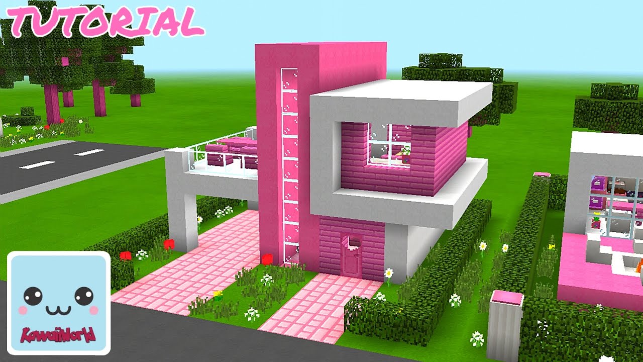 How to build SMALL MODERN House in Kawaii World - EASY - TUTORIAL
