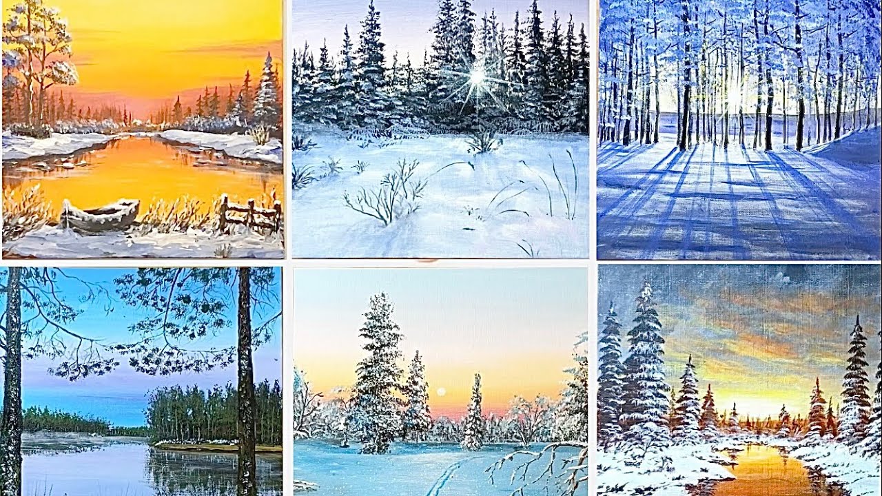Winter Painting / Acrylic Painting for Beginners