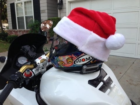 How To Make a Santa Hat for Your Motorcycle Helmet - YouTube