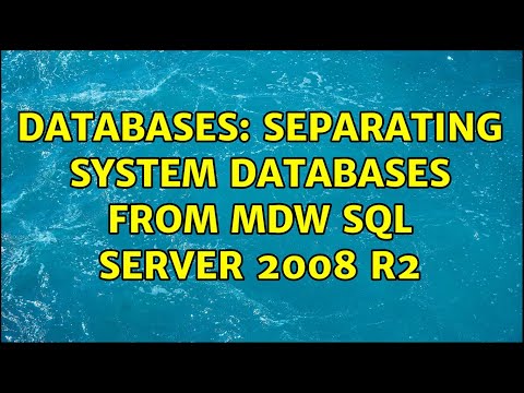 Databases: Separating system databases from MDW SQL Server 2008 R2