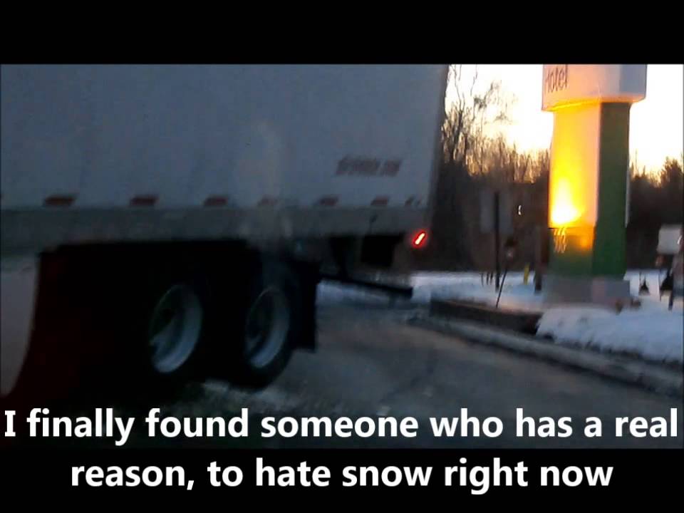 Tractor trailer stuck on snow bank YouTube