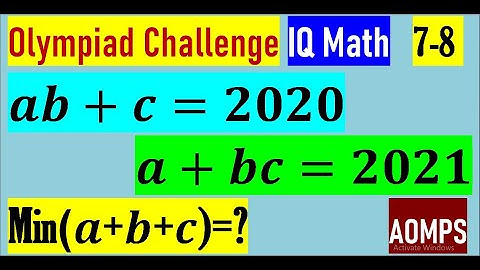 If ab+c=2020 and a+bc=2021 for integers a, b, c, then find the minimum value of a+b+c.