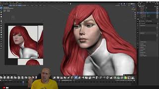 Girl face exercise in Blender