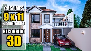 ▶️🎥 Recorrido Virtual || Casa MFS 9 x 11 m || Casa 3D 🏠👷