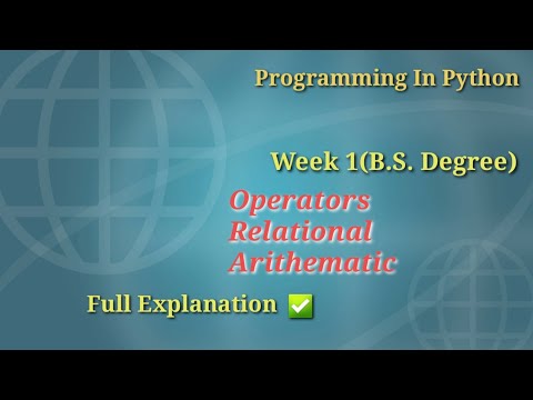 Programming in python week 1 IIT M Operators: Types, Explanation #python