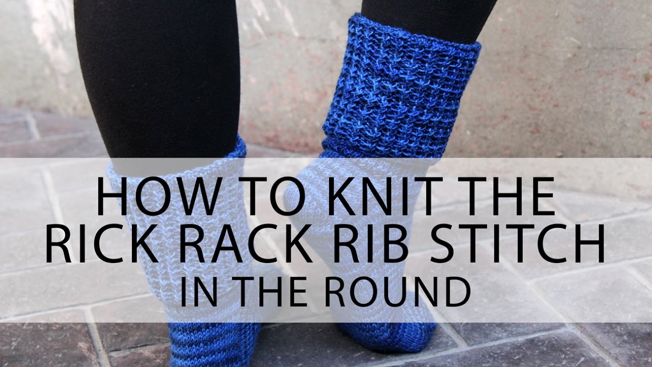 How to Knit the Rick Rack Rib Stitch in the Round Hands Occupied - YouTube