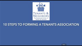How to Form a Tenants Association