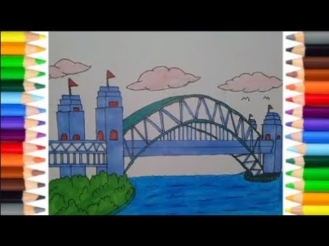 Gambar Sketsa Jembatan Yang Mudah Digambar | Kaidah Gambar